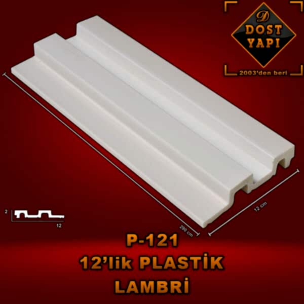 PLASTİK LAMBRİ 12 CM = 1 ad = 2,90 mt