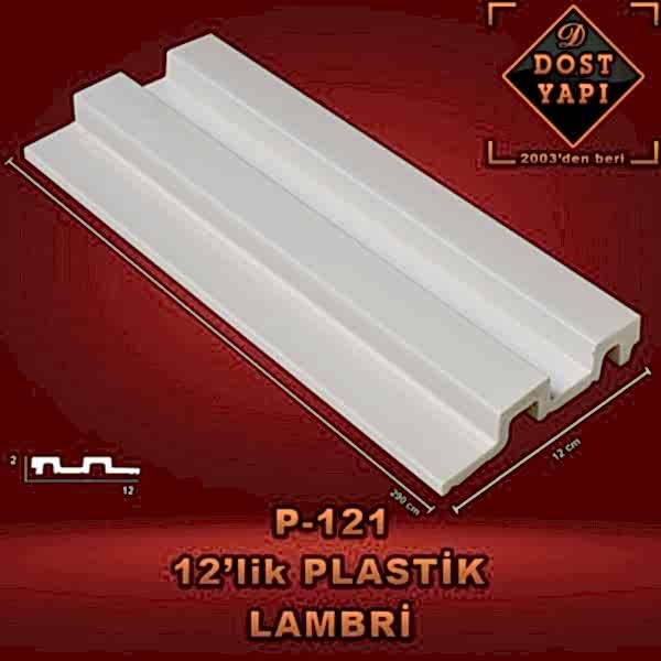 PLASTİK LAMBRİ 12 CM = 1 ad = 2,80 mt